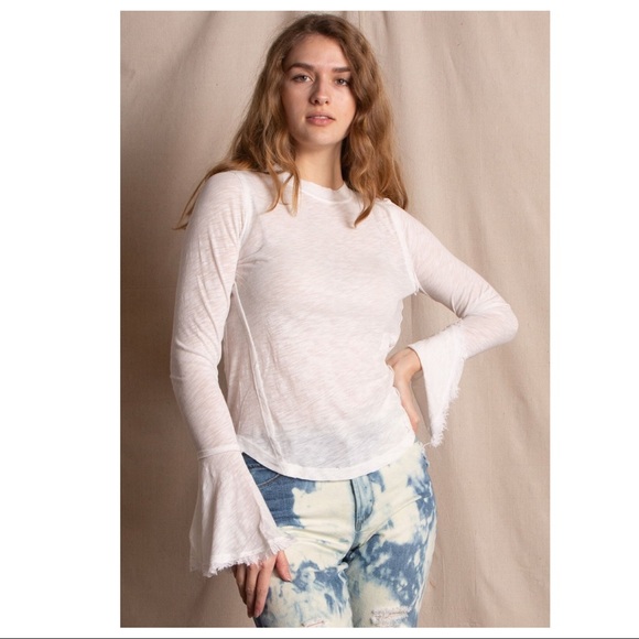 FREE PEOPLE BOHO TOP PASTEL LILAC PULLOVER KNIT COTTON TEE A2C - Picture 10 of 16